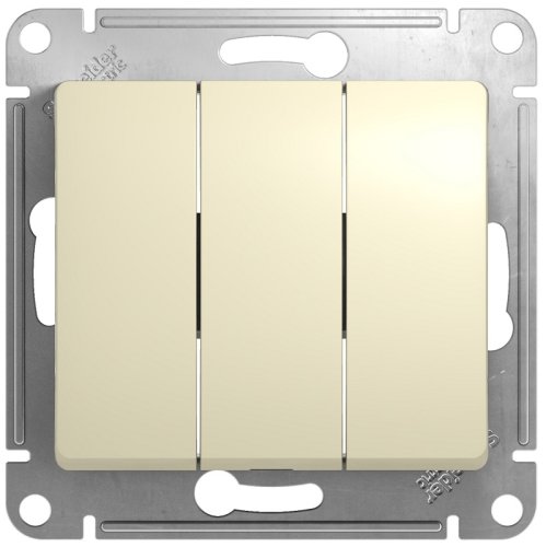 Выключатель без рамки Systeme Electric Glossa 3-кл. бежевый картинка